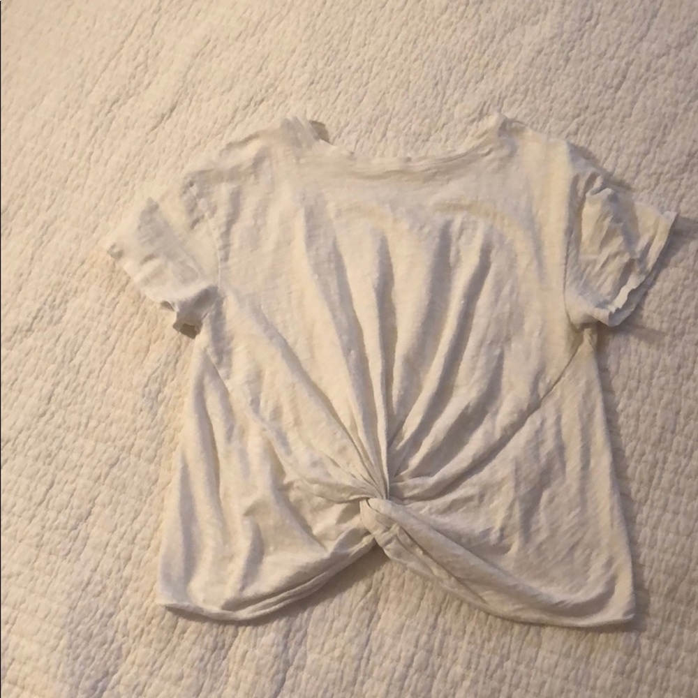 Cute white gathered crop top